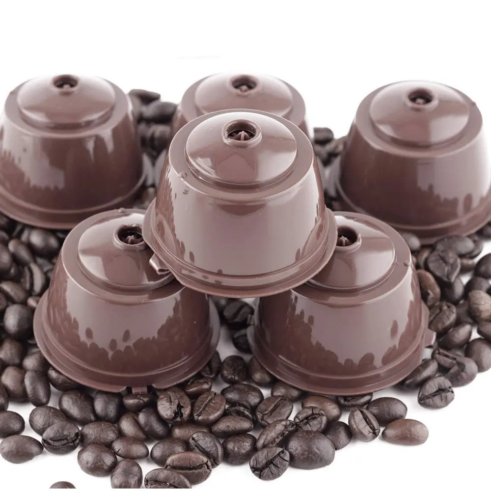 Taza de filtro de cápsula de café reutilizable para Nescafé Dolce Gusto, tapas rellenables, cuchara, cepillo, cestas de filtro, cápsula de sabor suave 3