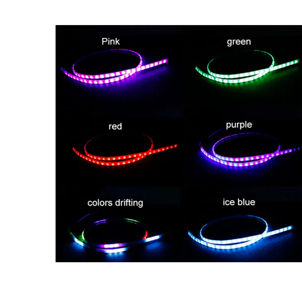 LED Car Foot Light Ambient Lamp With USB Wireless Remote Music Control Multiple Modes Automotive Interior Decorative Lights