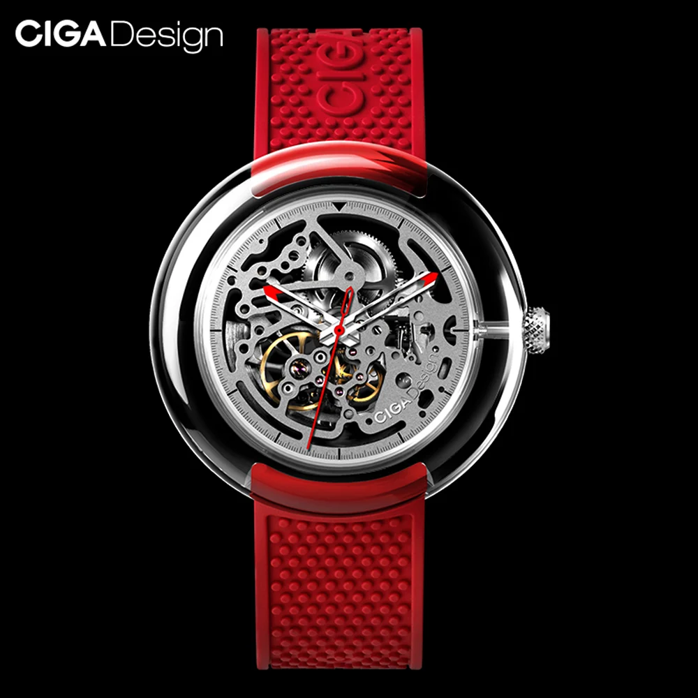  Xiaomi Ciga дизайн Smartwatch Скелет механические часы 360 степень прозрачности без винта мужские часы умные часы Мужские T серии 