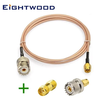

Eightwood RF Coax SMA Male to UHF Female SO-239 Cable +2pcs SMA Adapter SMA UHF Female SO239 Adapter for RF Application CB Radio