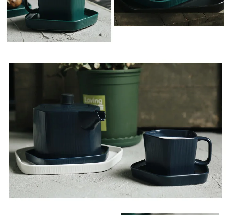 Nordic Style Coffee Set Cup and Saucer Household Afternoon Tea Set Ceramics Creative Coffee Cup Suit Cold Kettle Teaware Sets