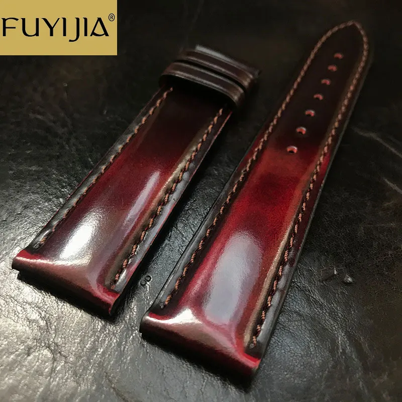 Ремешок FUYIJIA из натуральной кожи для мужских наручных часов сменный Браслет