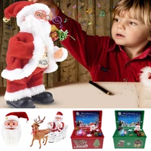 Рождественская электрическая игрушка, пластиковая Новинка и оригинальность, музыкальная шкатулка, Санта-Клаус, лось, салазки, кукла, универсальный автомобильный музыкальный подарок, Рождественский Декор