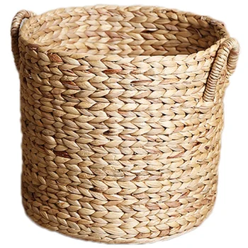 

WSFS Hot Natural Hand Rattan Woven Seagrass Belly Storage Basket Flower Pot Folding Basket Weaving Dirty Garment Basket Fruit Ba