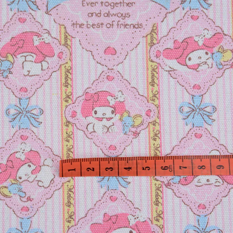 Милый мультфильм My Melody Кролик Сердце печатная ручная работа пэтчворк хлопок холст ткань шитьё для подушки Diy скатерть диван 91 см x 145 см