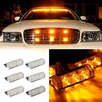 

Car And Motorcycle 18Led Network Strobe Light 3X6 One Drag Six Led Warning Light Led Flash Professional