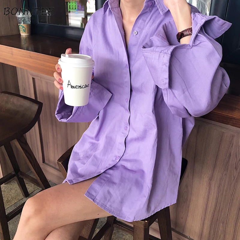 Рубашки женские 2020 Корейская версия новая весна осень Студенческая свободная