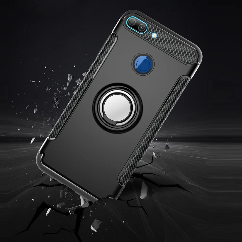 Чехол подставка для Huawei Honor 9 Lite с металлическим кольцом держателем чехол