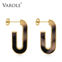 VAROLE серьги-гвоздики для женщин Черепаховые ацетатные резиновые, акриловые геометрические серьги в форме звезды сердца