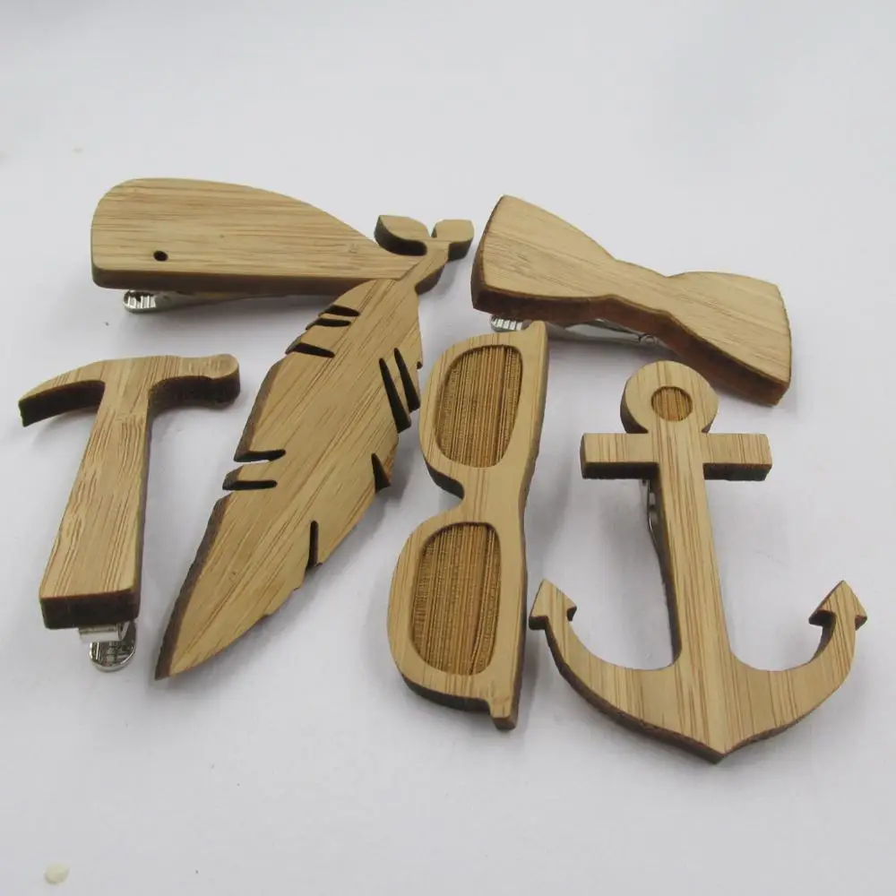 Деревянные зажимы для галстуков с якорем Китом мужчин свадьбы жениха