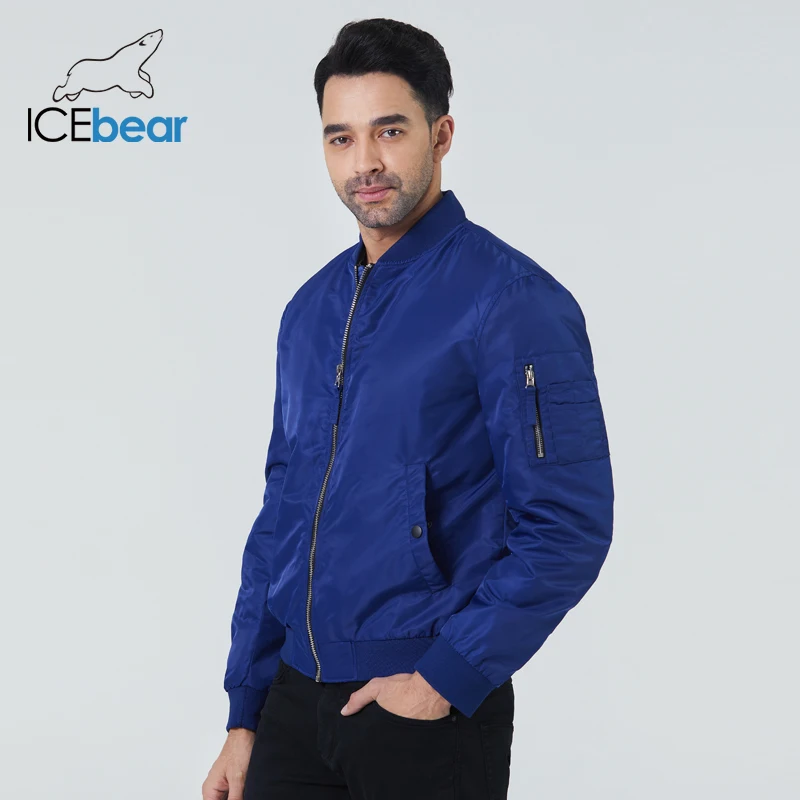  Мужская короткая куртка на биопуху ICEbear, Весенняя брендовая летная куртка высокого качества, MWC20706D, 2020 