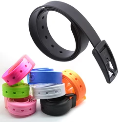 2021 Fashion Plastic belt Friendly Candy Multi Color Silicone Rubber Leather belt Smooth buckle For Women Men adjustable