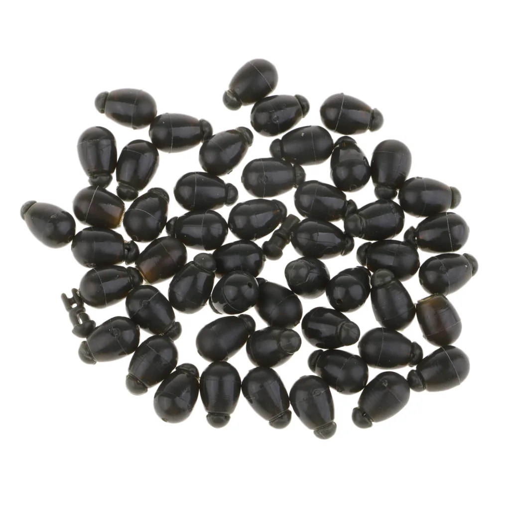50x Plastic Quick Change Beads Method Feeder Fishing Bead for Carp Durable, Lightweight, Dark Green