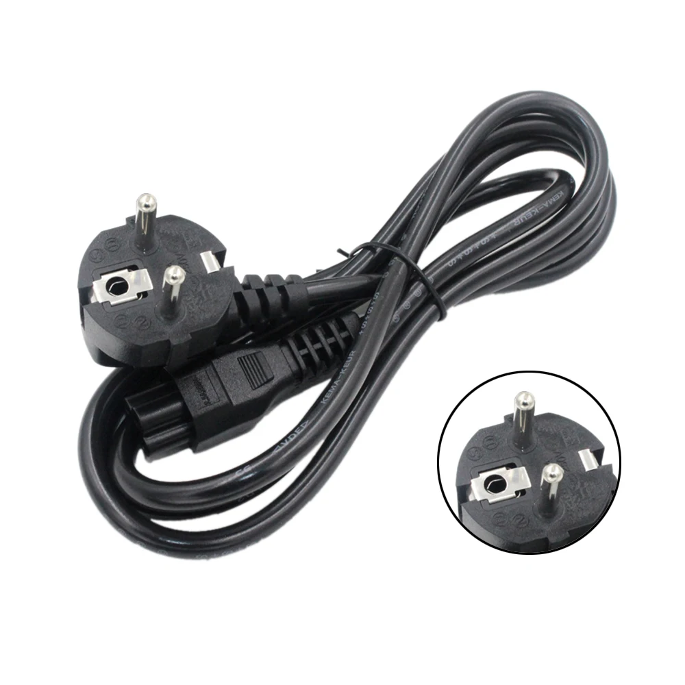 

1.5m EU Plug AC Power Cord Euro IEC C5 Power Extension Cable Power Cable For Notebook Laptop PC Computer Monitor
