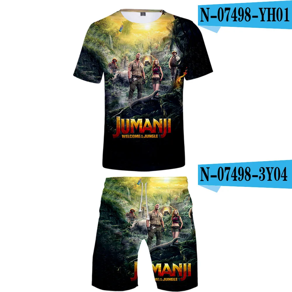Jumanji Добро пожаловать в джунгли печатных 3D для женщин/мужчин комплект из двух предметов Модный летний укороченный топ+ шорты Лидер продаж kpop уличная одежда - Цвет: 7