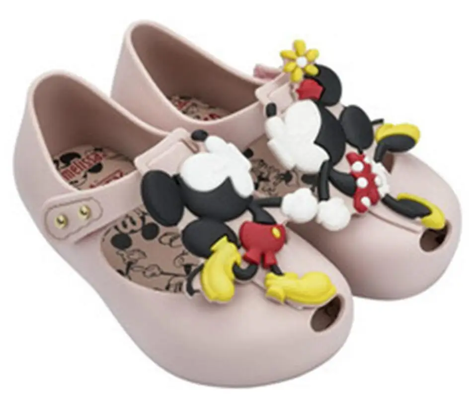 Обувь для девочек; Летняя обувь с рисунком Минни Маус; прозрачная обувь; сандалии для девочек; Нескользящие Детские сандалии; сандалии для малышей