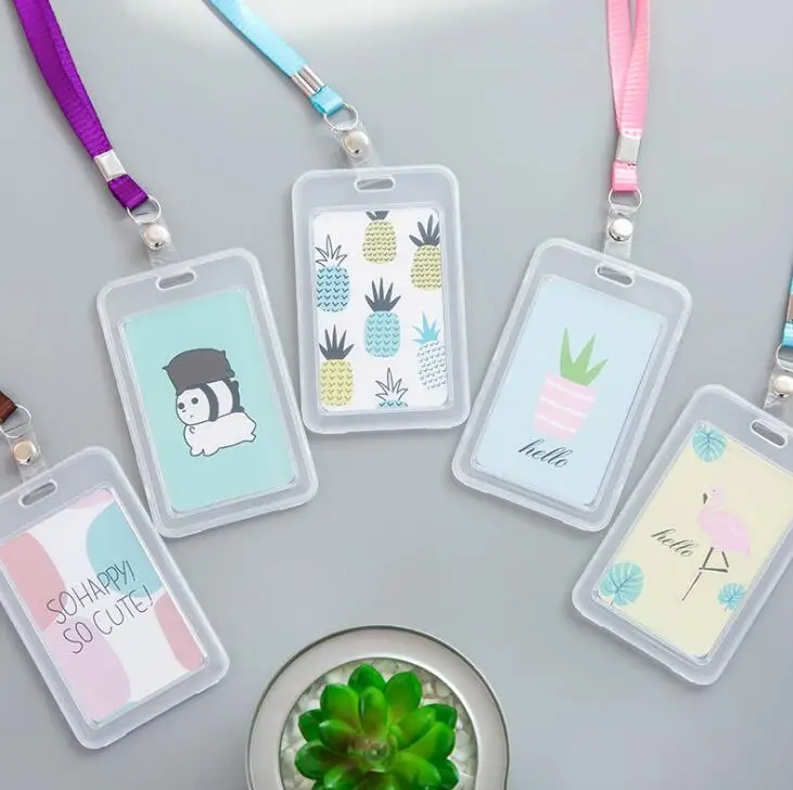 1 шт. Kawaii животные ID держатель для карт чехол с ремешком бизнес автобус банк
