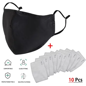 

Cotton Cloth Mouth Mask +10 PM2.5 Filter Anti Dust Activated Carbon Filter Windproof Mouth-muffle Haze Frog Proof Flu Safety Fa