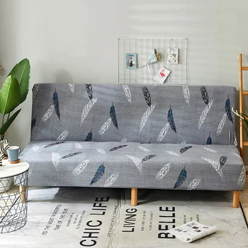 

150-215cm Sofa Bed Covers Polyester Armless Printed Foldding Elastic Couch Bench Slipcover Sofa Covers For Home