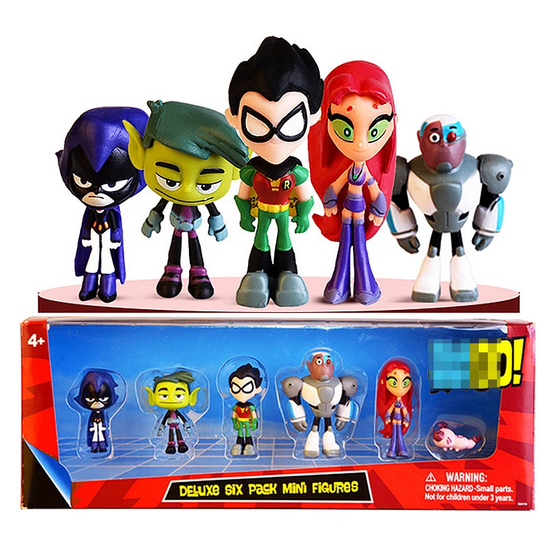 Экшн фигурка Titans Go для подростков 6 шт./компл. оригинальная игрушка детей 2 дюйма