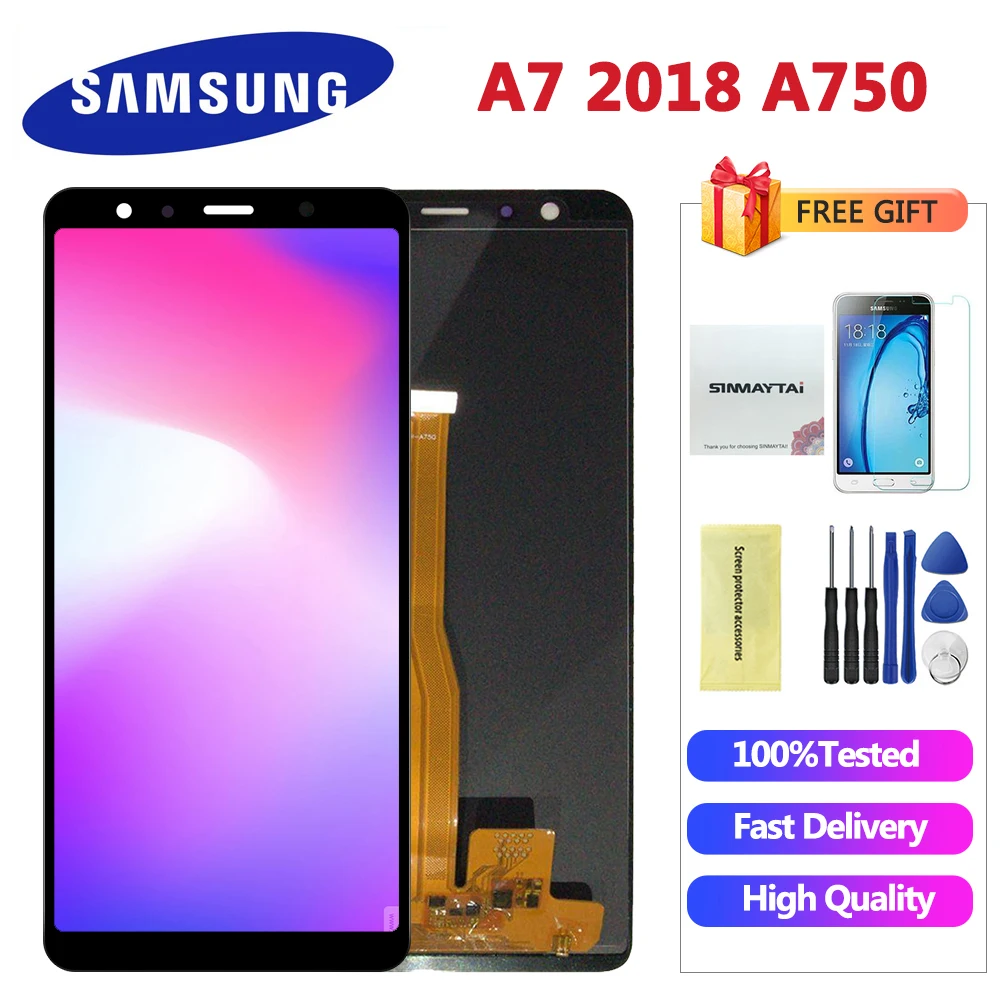 

TFT For Samsung A7 2018 A750 SM-A750F LCD Display Touch Screen Digitizer for Samsung A7 2018 A750FN display lcd screen module