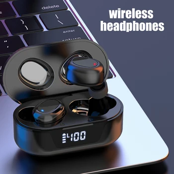 

TW16 Digital Display Bluetooth V5.0 Headset Earplugs Wireless Sports Headset Stereo Surround Sound Heavy Bass Shock Fluctuations