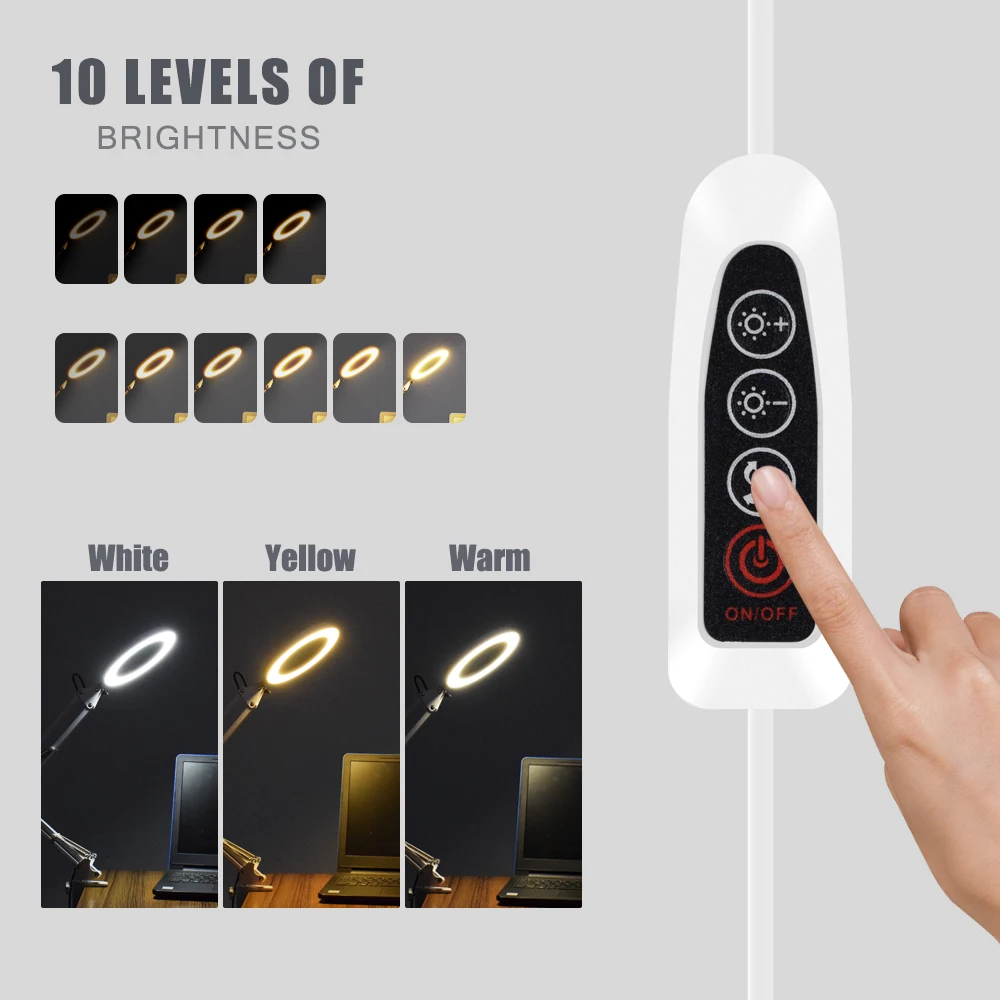 NEWACALOX Настольный зажим USB 5X Складная лупа для пайки сторонний инструмент