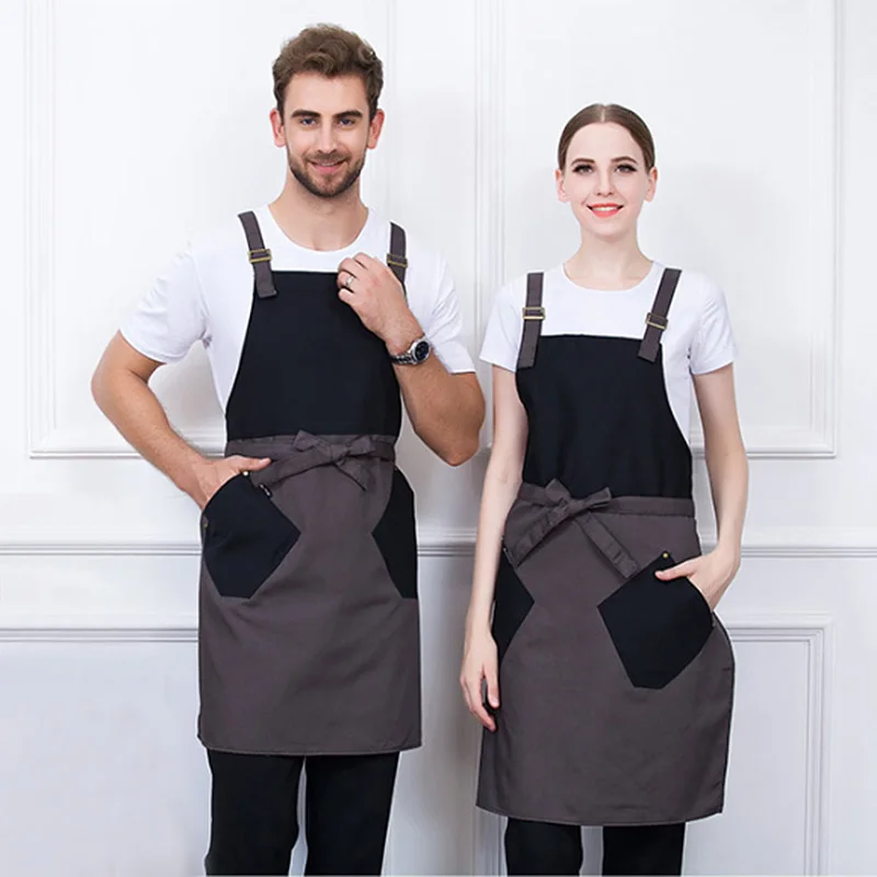 Ресторанный фартук, регулируемые мужские фартуки для шеф-повара, официанта, женщины, для приготовления пищи, для выпечки, износостойкая одежда для шеф-повара, удобная Рабочая одежда
