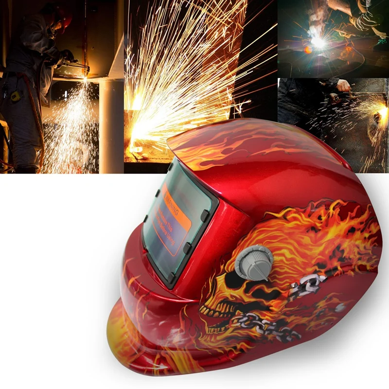 

2018 New Pro Solar Welder Mask Auto-Darkening Welding Helmet Pattern fire skull