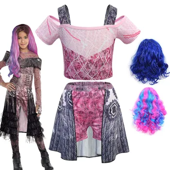 

Descendants descent cosplay costume child swimwear girls swimwear suit one-shoulder swimsuit