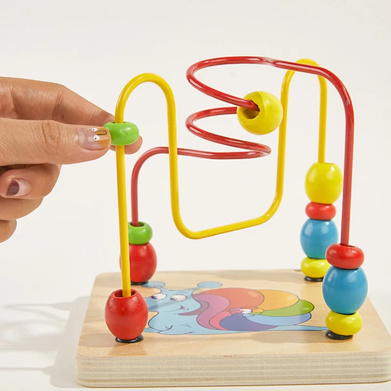 Детские деревянные многофункциональные Пазлы круглые бусины шкатулка для драгоценностей раннего обучения интеллектуального развития родителей математическая игрушка