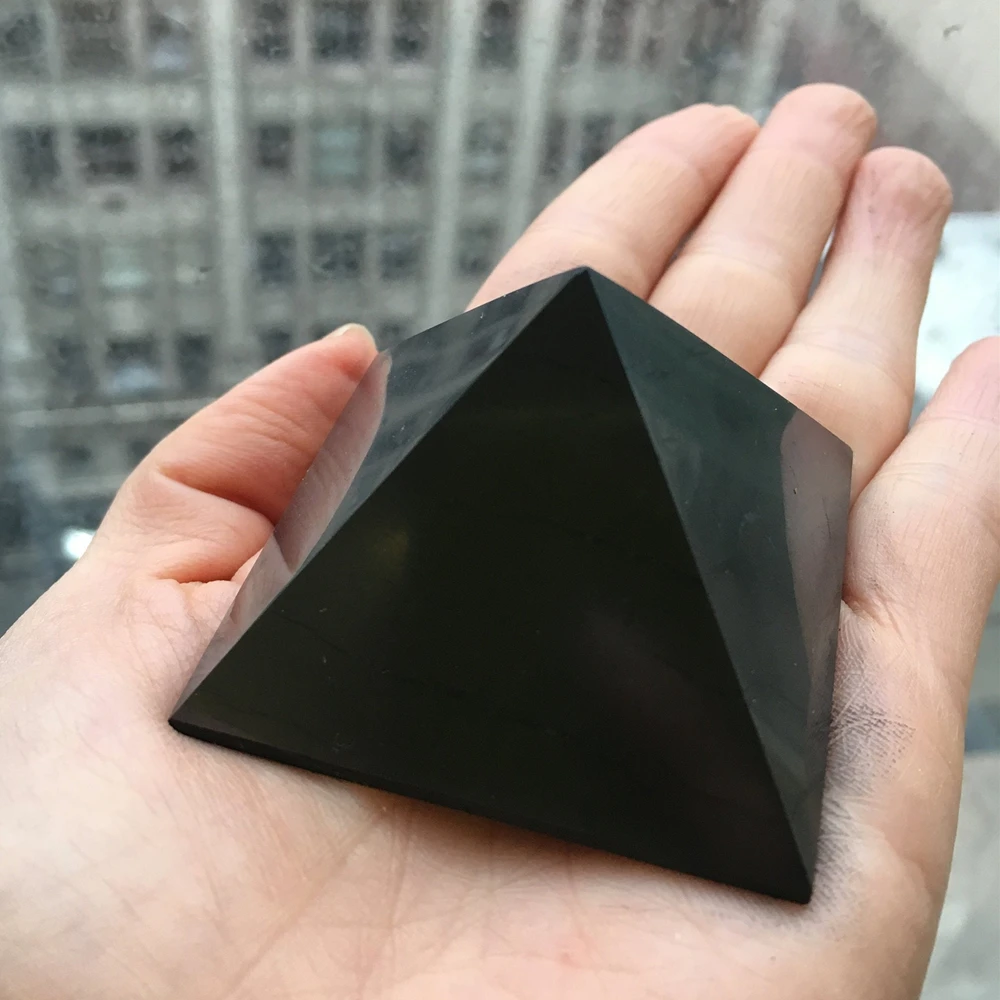 

Obsidians Polished Pyramid EMF Protection Home Decor Crystal Detox Meditation Healing Spirituality Charms Stone Crafts Gift