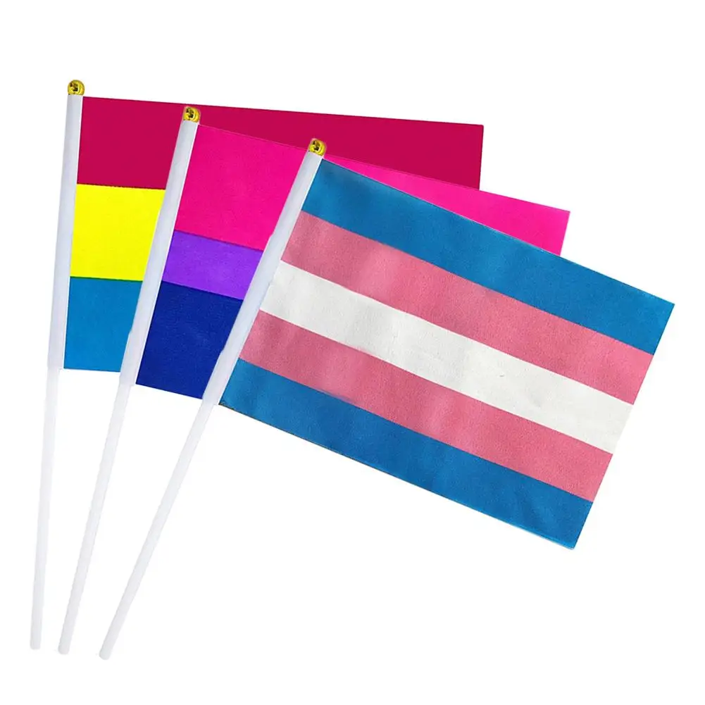 RAINBOW HAND WAVING FLAG 15CM x 10CM MINI FLAG LGBT PRIDE MARCH