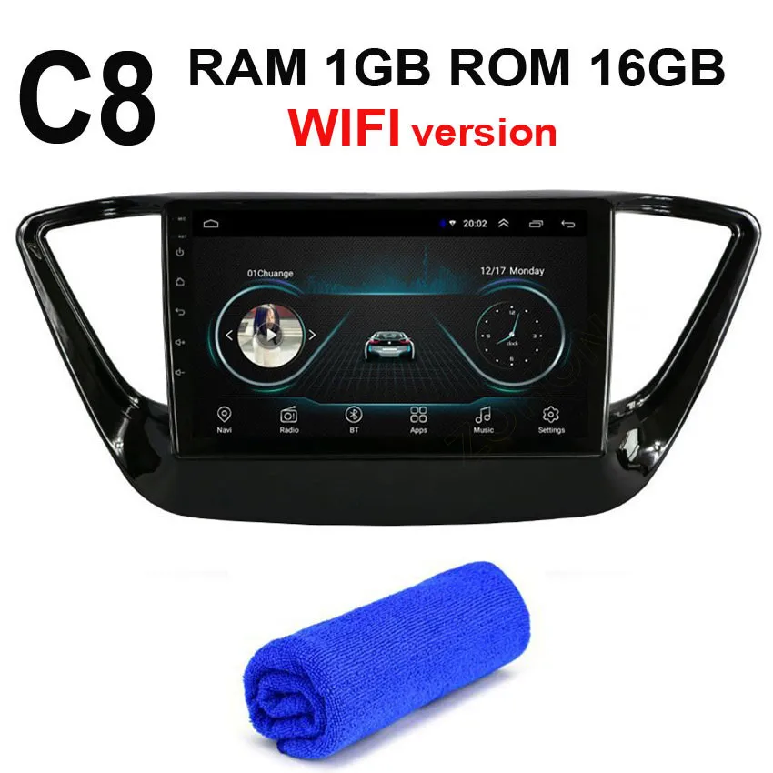 Black C8 GPS 4G DSP 2+ 32Gb 2.5D Android 9,0 Автомобильный мультимедийный dvd-плеер для hyundai Solaris Авторадио автомобильный gps-навигация, радио, стерео - Цвет: Black C8 GPS