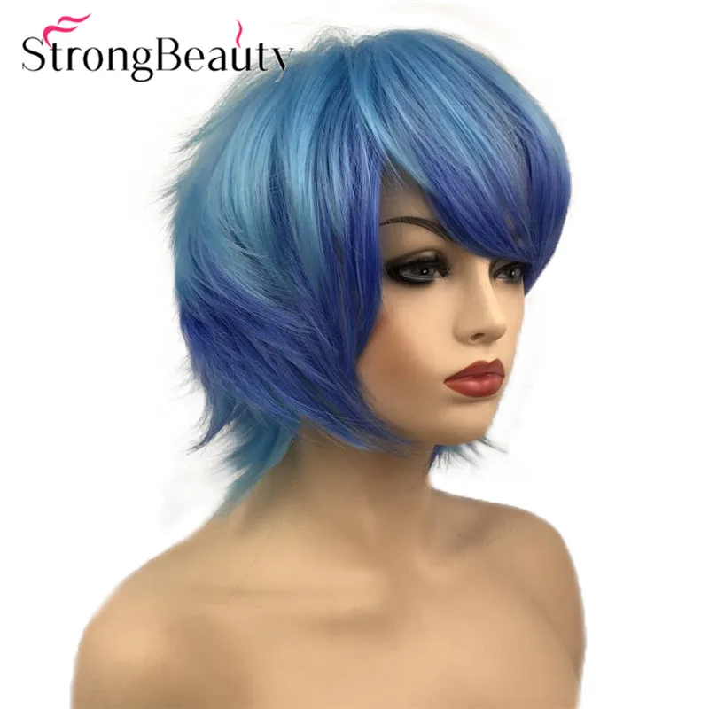 StrongBeauty Короткий прямой парик женский волос Синтетический монолитный Повседневный/Косплей Полный парик много цветов