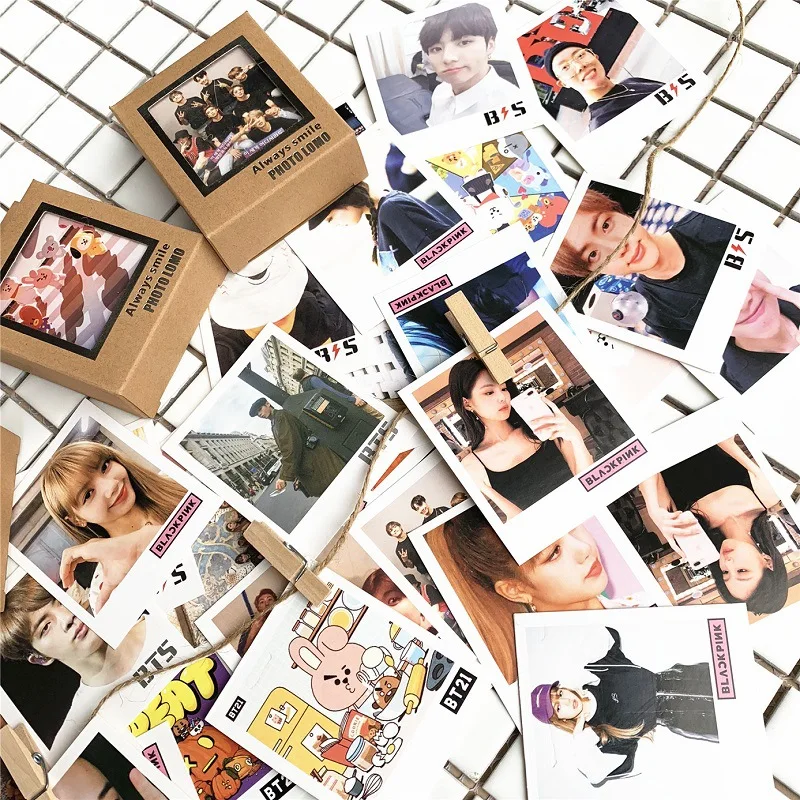 4000 шт./упак. KPOP Jin Jimin J-HOPE BT-21 BTS got7 izone TXT фотоальбом lomo карта открытка для вечеринки игрушка в подарок
