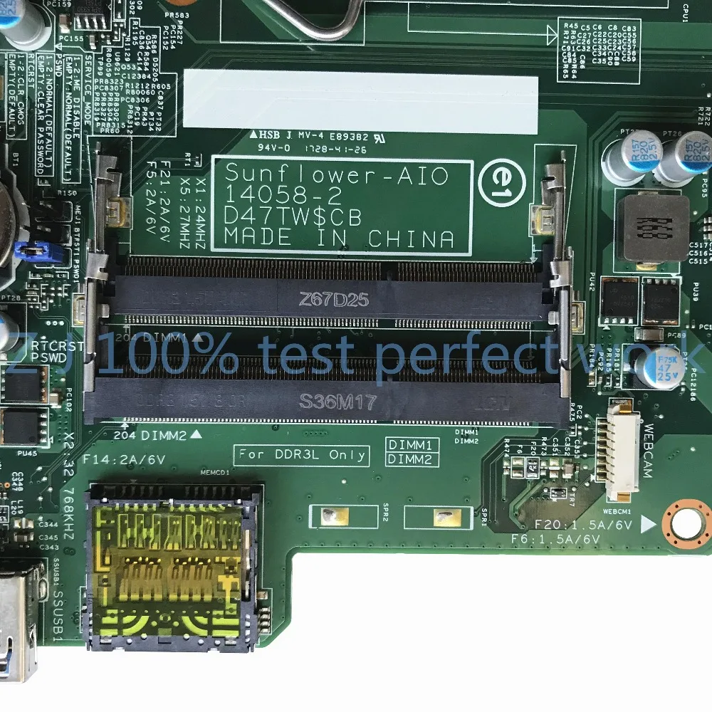 Для DELL Vostro 5450 5459 5460 материнская плата AIO Intel H87 LGA 1151 14058-2 D47TW$ сертификатом от сертификационной 48HP3 048HP3 DDR3L тестирование Быстрая