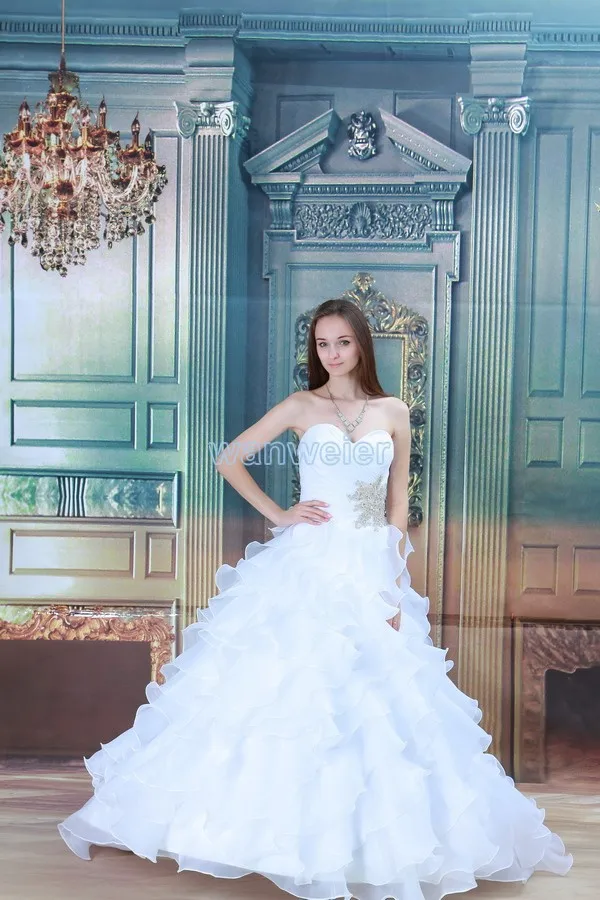 

free shipping 2016 hot sale real picture new design ball gown white/ivory stockings custom size/color bridal dress wedding dress