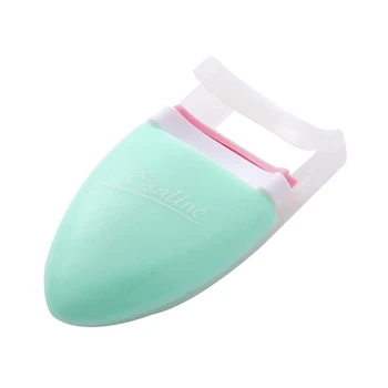 

Mini Portable Eyelash Curler Plastic Rubber with 1 Refill Pads Replacement, Fresh Green Cute Mini Eyelash Curler, Travel Eyelash