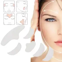6 шт многоразовые силиконовые накладки для глаз против морщин на лоб, подбородок, самоклеящиеся накладки на глаза, накладки на глаза