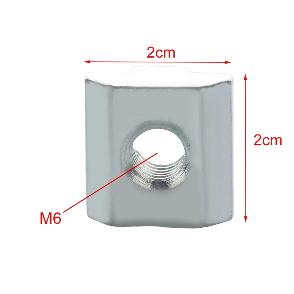 10pcs T Sliding Hammer Nut block Square nuts M6 Nut 4040 Aluminum Profile slot 6 Zinc Coated Plate Aluminum Accessories