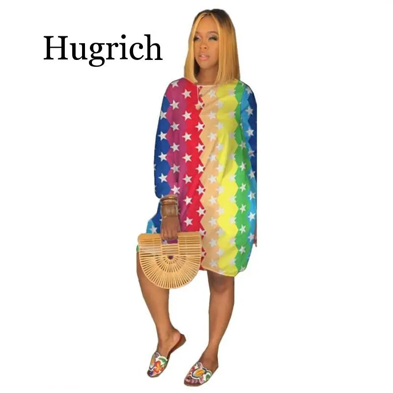 

New product 2020 summer sexy 3colors loose dress short sleeve O-neck T shirt dress sexy girl casual print dress