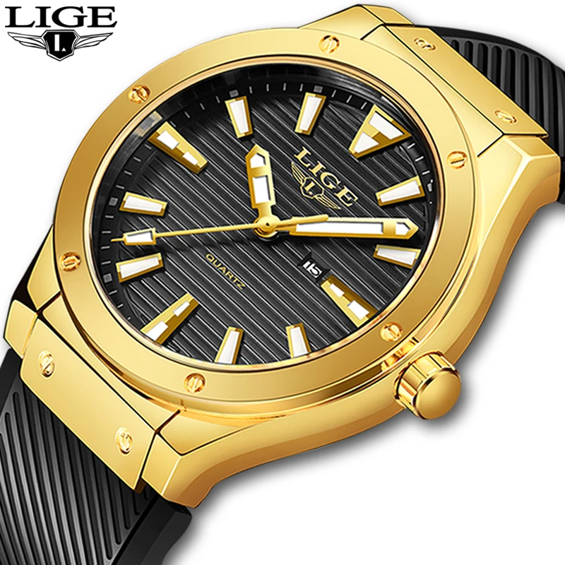 2020LIGE модные мужские часы с силиконовым ремешком Мужские Военные Спортивные для