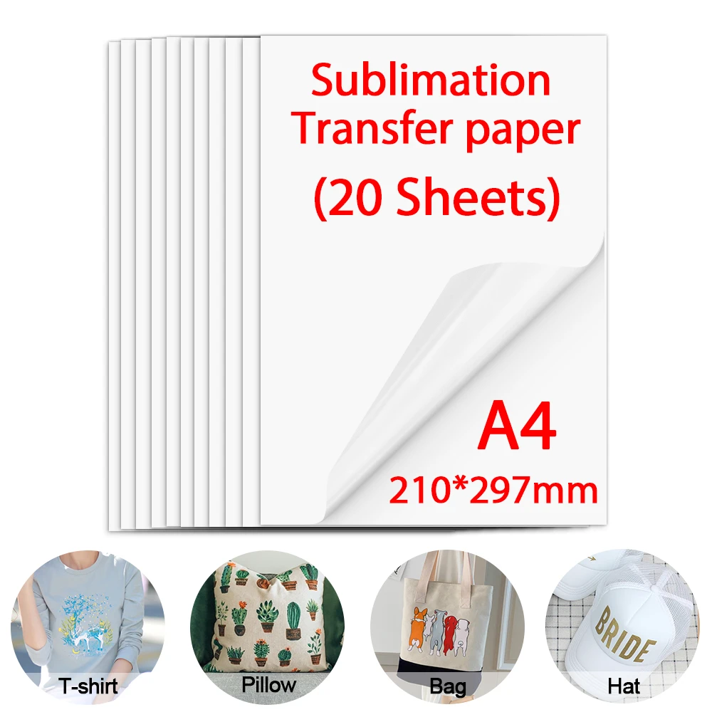 Feuilles de papier à transfert thermique par Sublimation A4, pour  imprimante à jet d'encre par Sublimation, étui pour tasse et T-shirt, DIY  bricolage, 10 feuilles - AliExpress