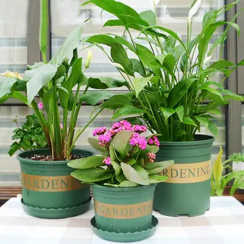 

10Pcs/Set Flower Pot Plastic Plant Pots Desktop Potted Green Plant Garden Soft Nursery Flowerpot Home Vegetation Tools 4 Size
