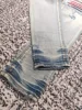 discounted men tartan fabric patch distressed jeans 5