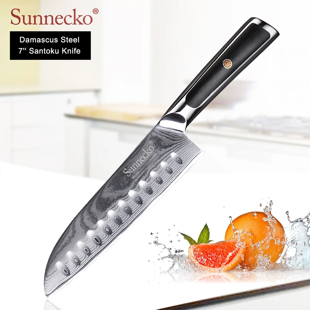 SUNNECKO 4 шт. набор кухонных ножей Santoku Кливер Универсальный поварской нож дамасская сталь японский VG10 стальной нож G10 Ручка для резки мяса