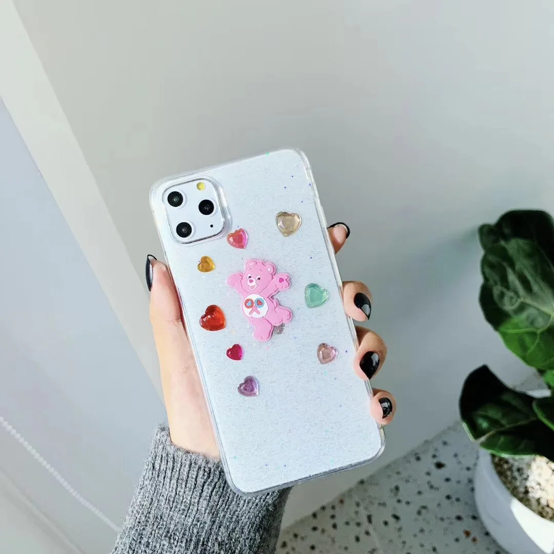 Милый мультяшный корейский INS Rainbow Care bear чехол для телефона iPhone 6 6s 7 8 Plus 11 Pro X XS Max XR