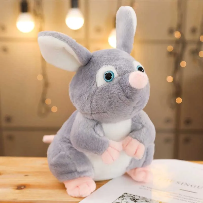 25/40cm 2 patterns Stuffed toy Smart Mouse sculpture Real life mouse standing rat dolls Clever mouse ornament artwork kid's gift - Цвет: Gray 25cm