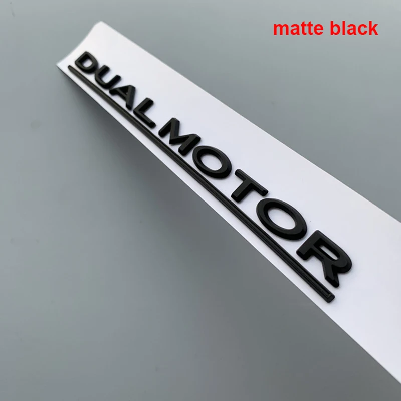 Matte Black Двойной двигатель подчеркнутые буквы Эмблема для Tesla модель 3 автомобильный Стайлинг и установка Высокая производительность багажник значок наклейка хром черный - Цвет: Matte Black